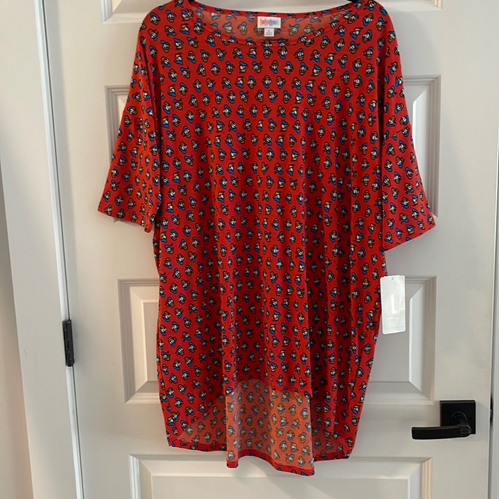 LuLaRoe Disney Donald Duck Patterned Top